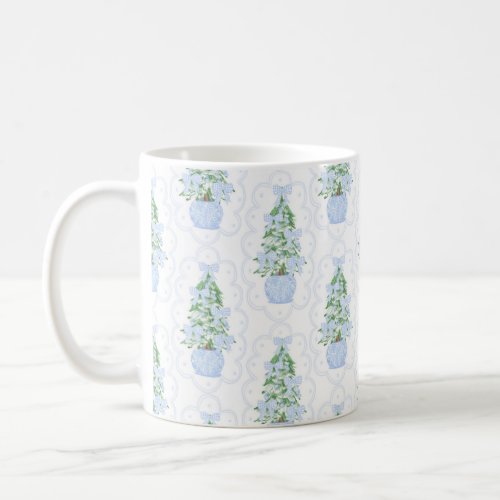 Grandmillennial Christmas Tree Mug Scalloped Edge