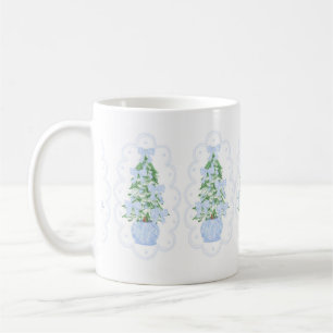 Grandmillennial Christmas Tree Mug Scalloped Edge