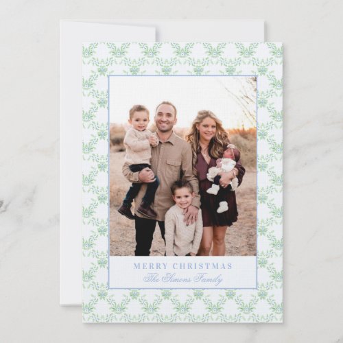 Grandmillennial Christmas Trellis Photo Invitation