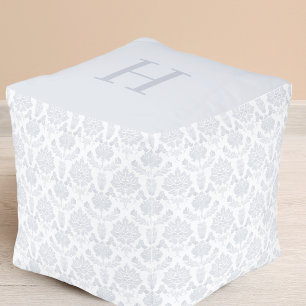 Grandmillennial classic french style damask sigil pouf