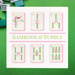 Grandmillennial Coquette Bamboos &amp; Bubbly Mahjong Napkins