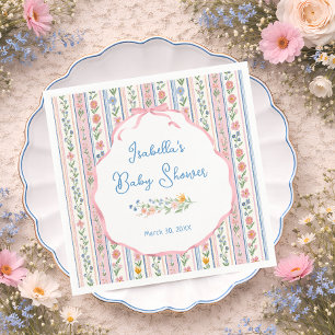 Grandmillennial Floral Baby Shower Paper Napkin
