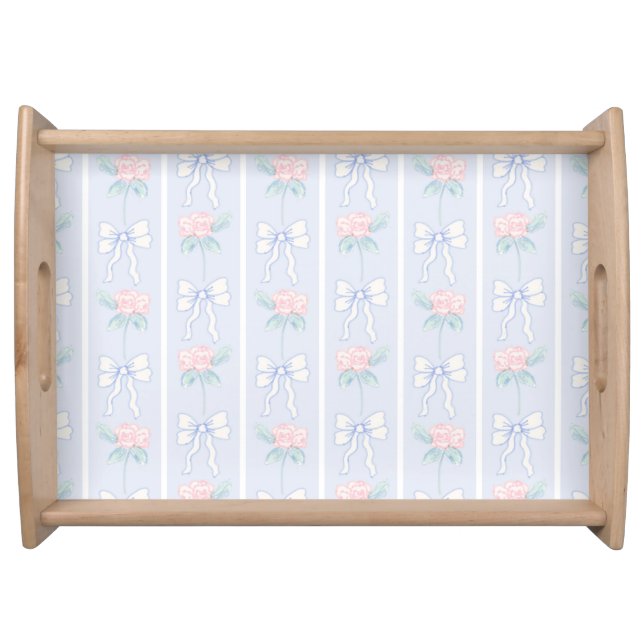 Grandmillennial Floral & Bows Serving Tray (Front)