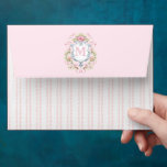 Grandmillennial Floral Crest Monogram | Bridal  Envelope<br><div class="desc">The elegant watercolor monogram crest gives this bridal shower envelope a beautiful and timeless look that any bride-to-be will love. There is a coordinating pink border around the edge of the invitation. Personalize this envelope with your initial in the crest. Colors include, light blue, pink and grey. If you have...</div>