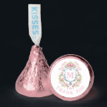 Grandmillennial Floral Crest Monogram | Bridal  Hershey®'s Kisses®<br><div class="desc">The elegant watercolor monogram crest gives these bridal shower chocolate kisses a beautiful and timeless look that any bride-to-be will love. There's text that says "Thank You." Personalize this candy with your initial in the crest. Colors include, light blue, pink and grey. If you have any questions or need help...</div>