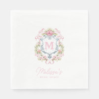 Grandmillennial Floral Crest Monogram | Bridal 