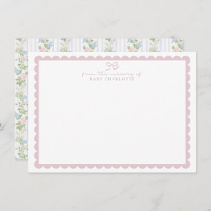 Grandmillennial Floral Nursery Stationery card