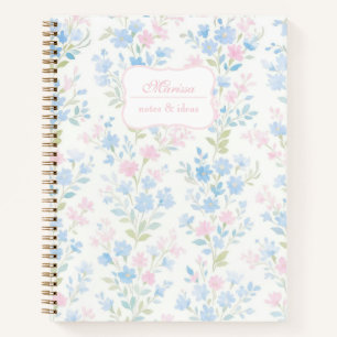 Grandmillennial Floral Personalized Notebook