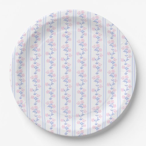 Grandmillennial Floral Preppy Paper Plate