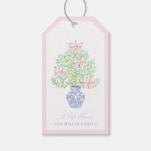 Grandmillennial Ginger Jar Christmas Tree Gift Tags
