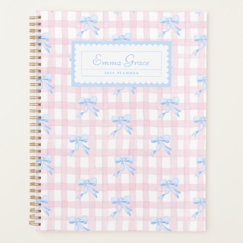 Grandmillennial Gingham with Bows Planner