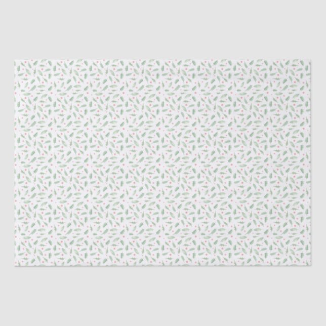 Grandmillennial Holly Christmas  Tissue Paper (Front)