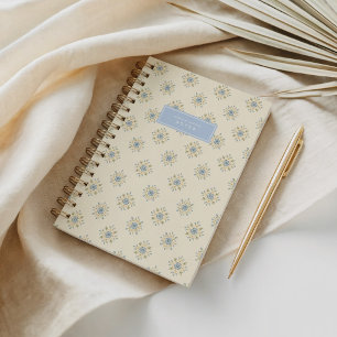 Grandmillennial Ivory & Blue Floral Chinoiserie Notebook