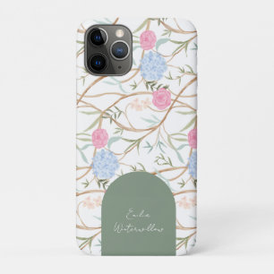 Grandmillennial Painterly Hydrangea Customizable iPhone 11 Pro Case
