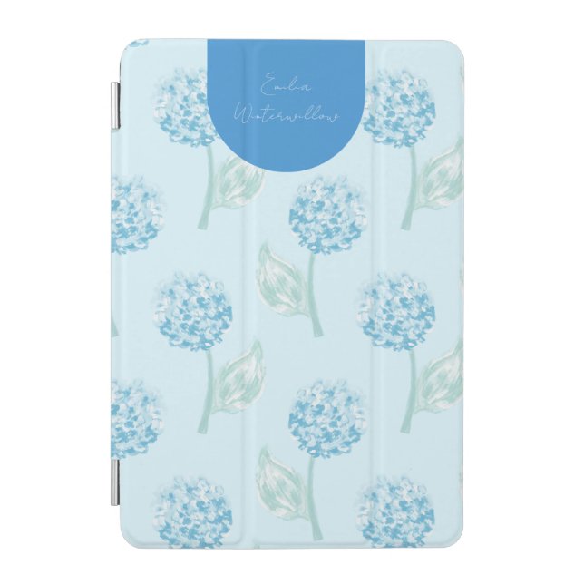 Grandmillennial Painterly Hydrangea Customizable iPad Mini Cover (Front)