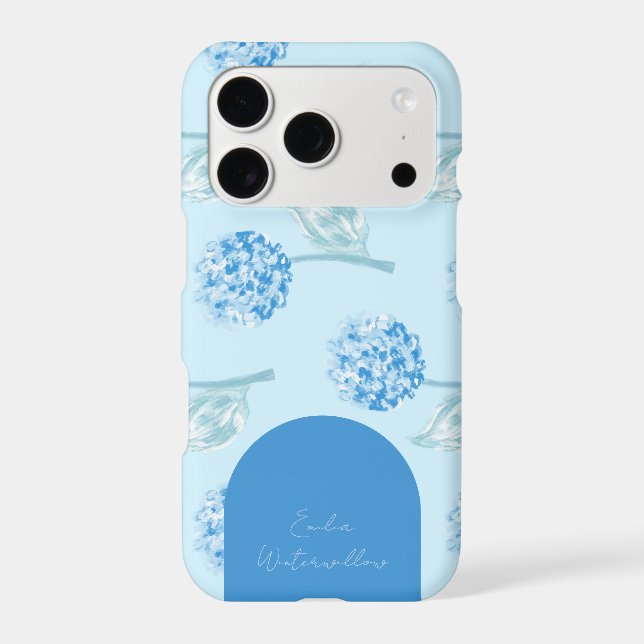 Grandmillennial Painterly Hydrangea Customizable Iphone Case (Back)