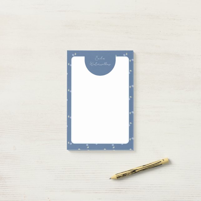 Grandmillennial Painterly Hydrangea Customizable Post-it Notes (On Desk)