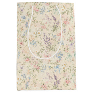 Grandmillennial Pastel Floral Gift Bag Medium