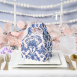 Grandmillennial Pink & Blue Damask  Favor Boxes<br><div class="desc">This party gable box design has a preppy grandmillennial design featuring a navy blue damask pattern on a blush pink background.</div>