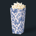 Grandmillennial Pink & Blue Damask  Favor Boxes<br><div class="desc">This party popcorn box design has a preppy grandmillennial design featuring a navy blue damask pattern on a blush pink background.</div>