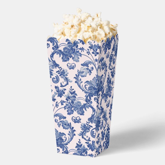 Grandmillennial Pink & Blue Damask  Favor Boxes (Popped)