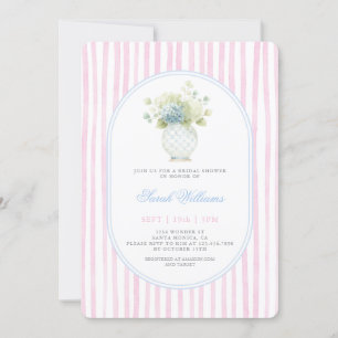 Grandmillennial Pink Ginger Jar Bridal Shower Invitation