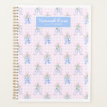 Grandmillennial Preppy Floral Watercolor Planner<br><div class="desc">Customizable grandmillennial watercolor preppy floral notebook planner! This planner with a scalloped frame and editable text is perfect! Easily edit the text to make it your own!</div>