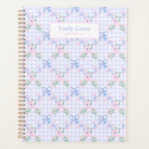 Grandmillennial Preppy Floral Watercolor Planner