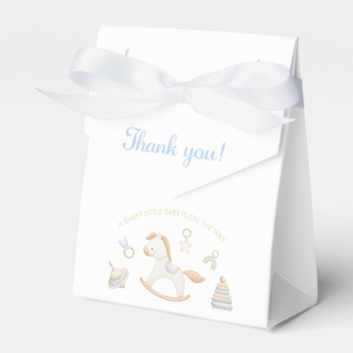 Grandmillennial Rocking Horse Baby Shower Favor Boxes
