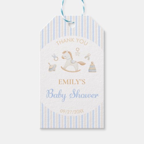 Grandmillennial Rocking Horse Baby Shower Favor  Gift Tags