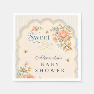 Grandmillennial Sweet Bee Baby Shower Napkins
