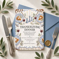 Grandmillennial Thanksgiving Dinner Table Setting