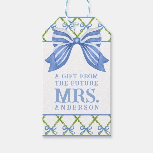 Grandmillennial Topiary | Future Mrs Gift Tags (Front)