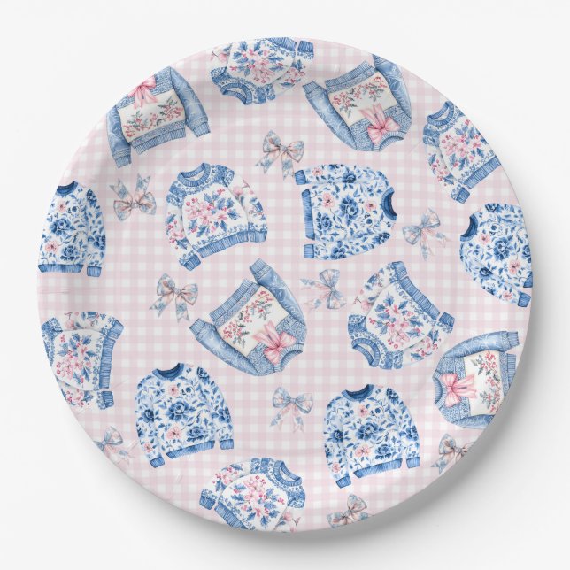 Grandmillennial | Ugly Christmas Sweaters Paper Plates (Front)