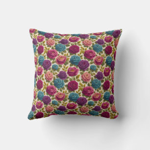 Grandmillennial Vintage Rose – Floral Cottagecore Throw Pillow