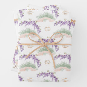 Grandmillennial Wisteria Baby Shower  Wrapping Paper Sheets