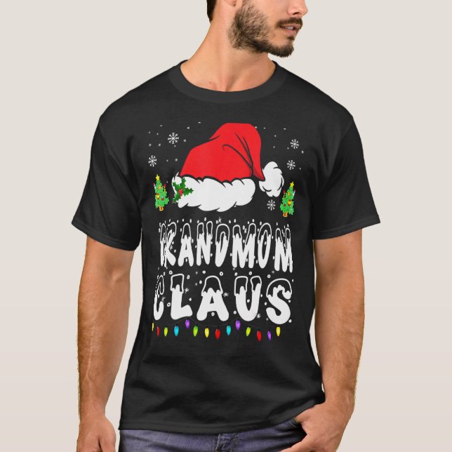Grandmom Claus  Family Matching Grandmom Claus Paj T-Shirt (Front)