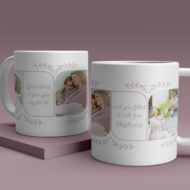 Grandmother 3 Vertical Photo Loving Words Feminine Coffee Mug (Creator Uploaded)