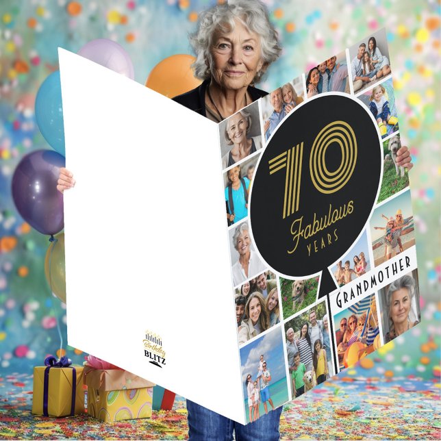 Grandmother 40th Birthday Custom Photo Giant  Card (Creator Uploaded)