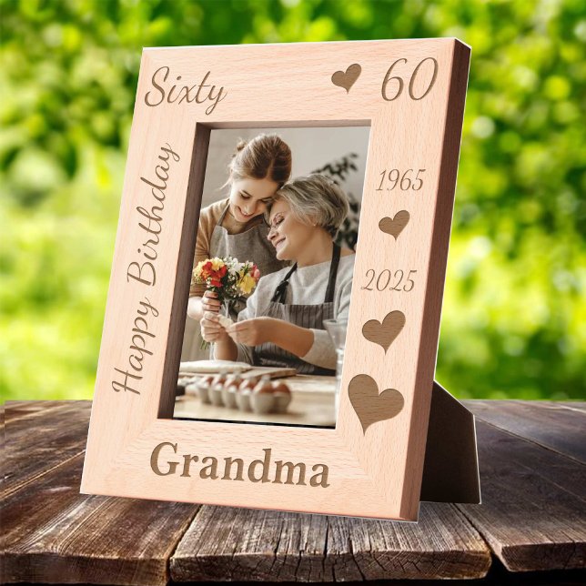 Grandmother 60th Birthday Photo frame with name Engraved Frames (Grandmother 60th Birthday Photo frame with name Engraved Frames)