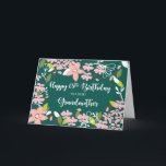 Grandmother 65th Birthday Green Flowers Card<br><div class="desc">Wish your grandma a wonderful year to follow by sending this flower clad card for her 65th birthday celebration that is happening soon.</div>