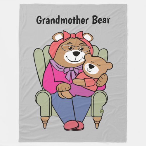 Grandmother and Baby Bear Fleece Blanket