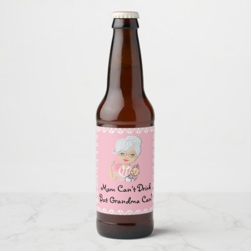 Grandmother Baby Shower Beer Bottle Label