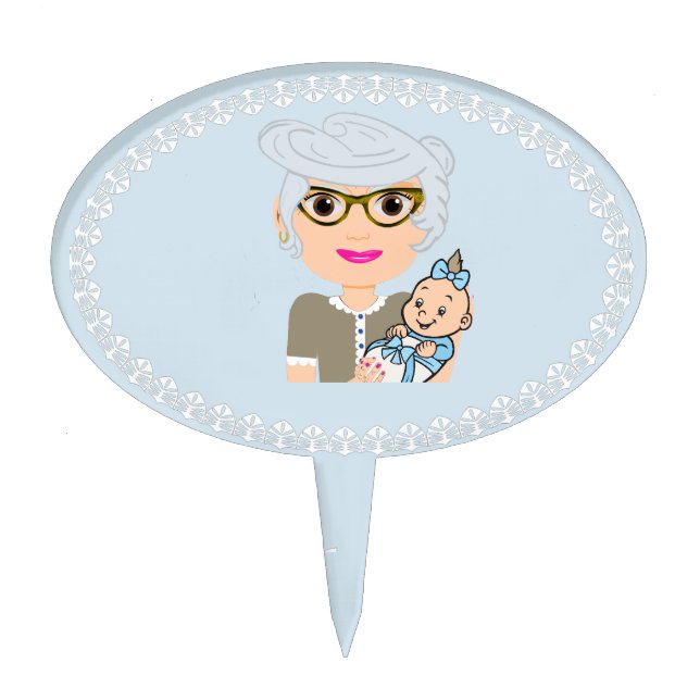 Grandmother Baby Shower Cake Topper (Front)