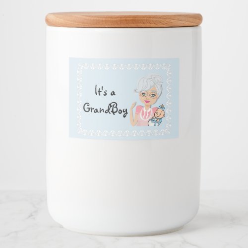 Grandmother Baby Shower Food Jar Label