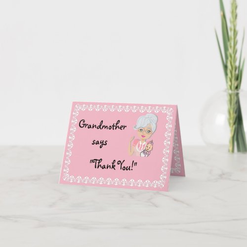 Grandmother Baby Shower Gift Thank You Card