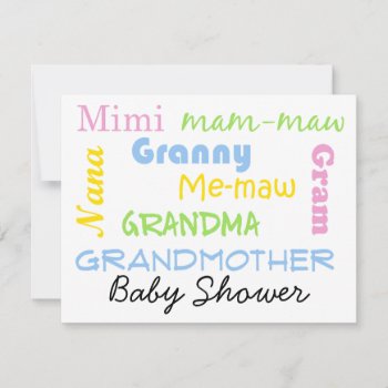 Grandmother Baby Shower Invitation by dbvisualarts at Zazzle