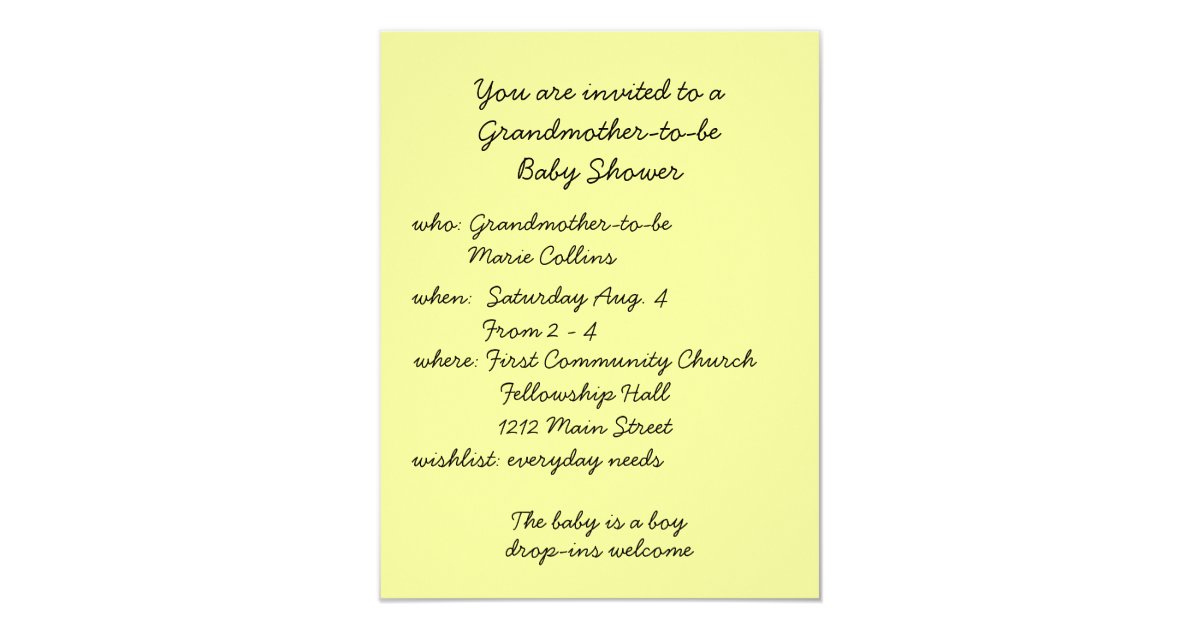 Grandmother Baby Shower Invitation Zazzle