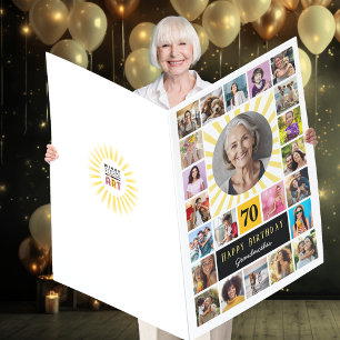 Grandmother Big Happy Birthday Photo Collage Card
