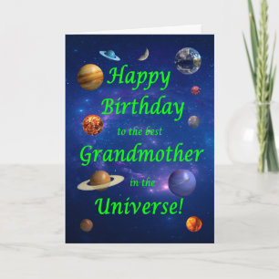 Grandmother Birthday Best in the Universe  Card